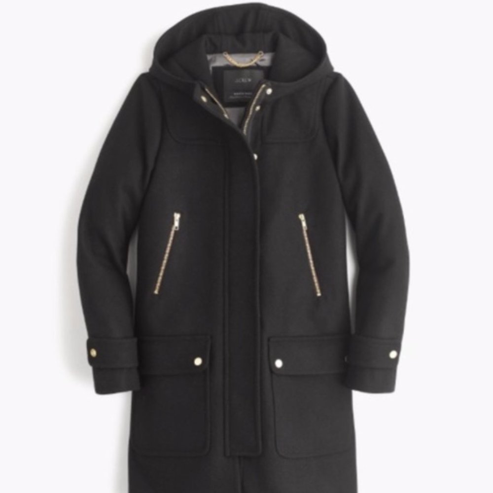 💛 J.Crew Italian Wool Duffle Peacoat